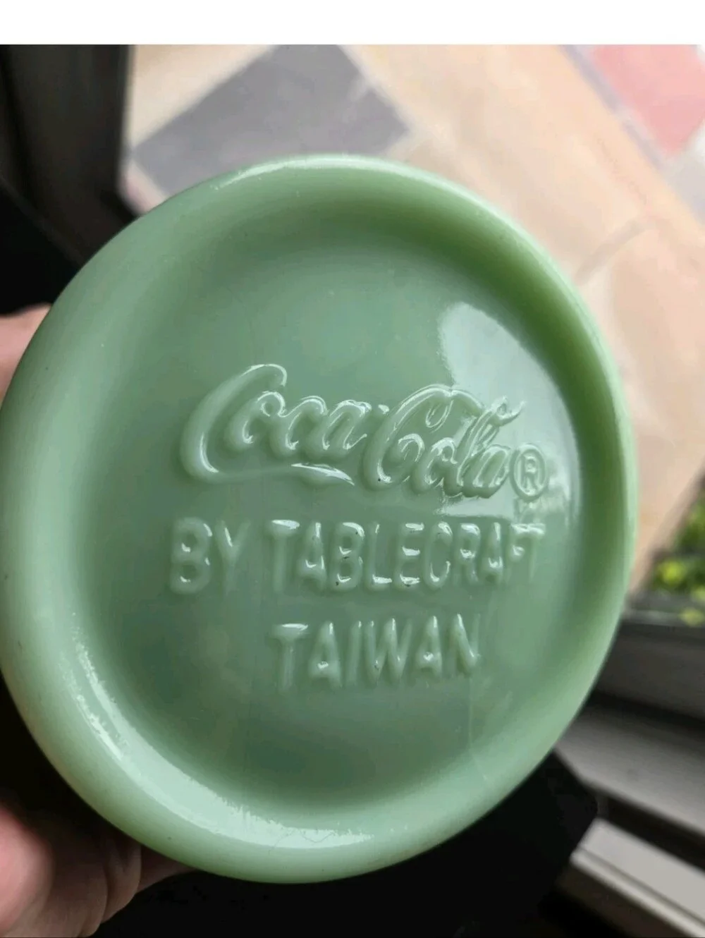 Green Jadeite Coca-Cola Glass Kitchen Canister New/Sealed 38ozw Cork Lid R.E.A.D